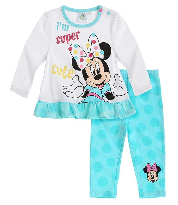 Disney Minnie Babies 2 tlg. Set Langarmshirt mit Leggings Türkis