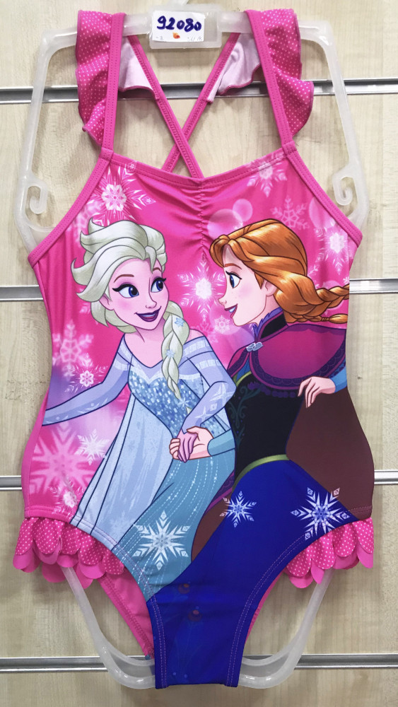 Disney Frozen - Die Eiskönigin Mädchen Badeanzug Anna & Elsa, pink