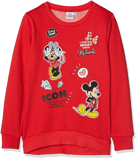 Disney Minnie Maus Mädchen Sweatshirt, Pullover, rot Gr. 128
