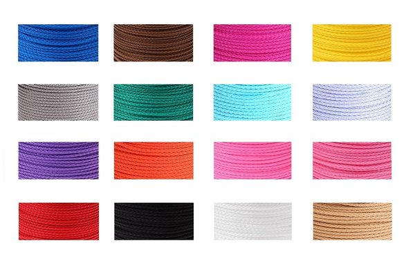 1 Meter Schnullerkettenschnur Polyesterkordel in verschiedenen Farben und Größen (Ø 1,5mm)