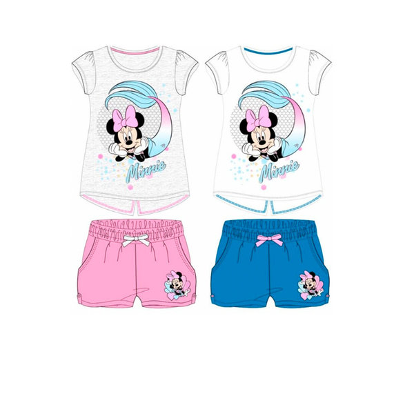 Disney Minnie Maus Mädchen T-Shirt + kurze Hose, Shorts, 2tlg. Set