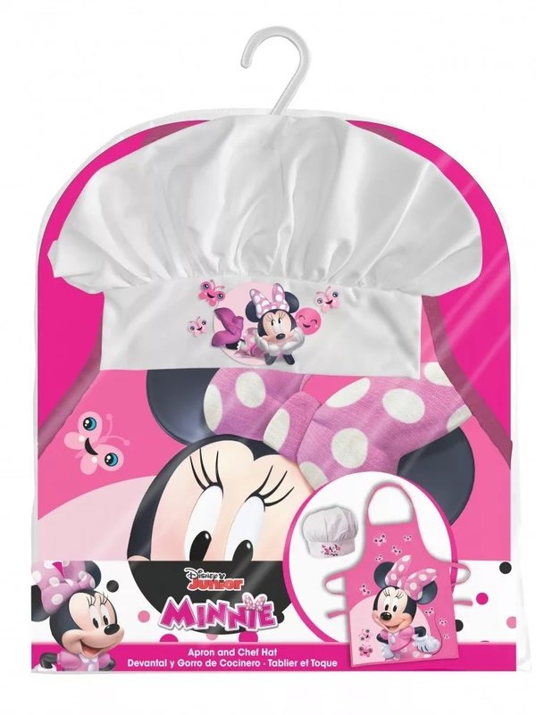 Disney Minnie Maus Mädchen Kinder 2 tlg. Kochset, Schürze + Mütze