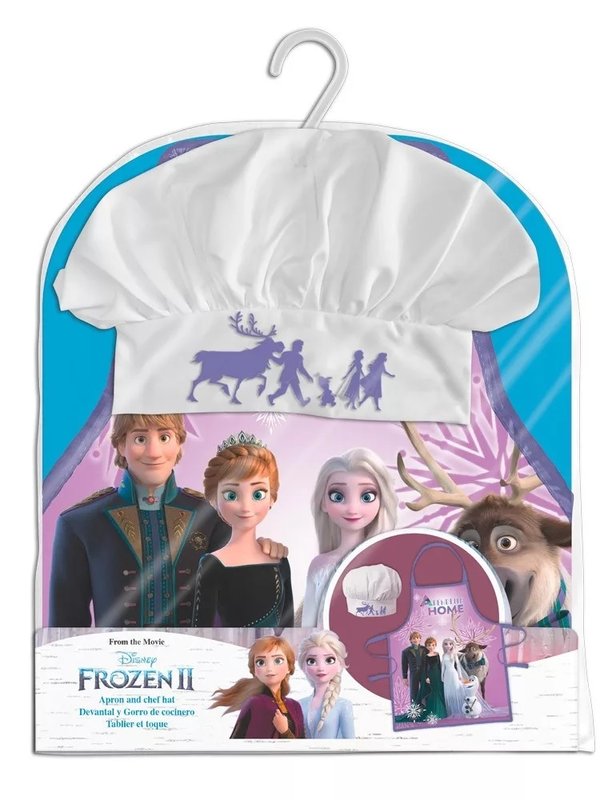 Disney Frozen Die Eiskönigin Mädchen Kinder 2 tlg. Kochset, Schürze + Mütze Anna, Elsa, Olaf