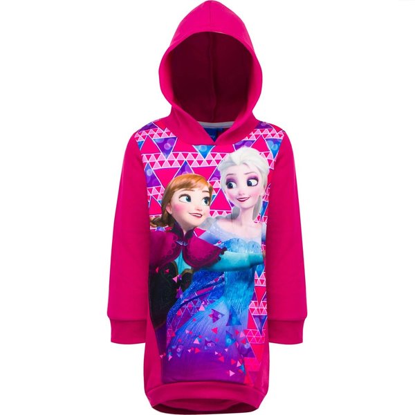 Disney Frozen - Die Eiskönigin Mädchen Winter Kleid, lang, mit Kapuze Anna & Elsa Gr. 104