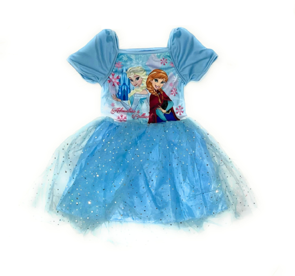 Disney Frozen Die Eiskönigin Sommerkleid Kleid mit Tüll u. Glitzer Anna & Elsa