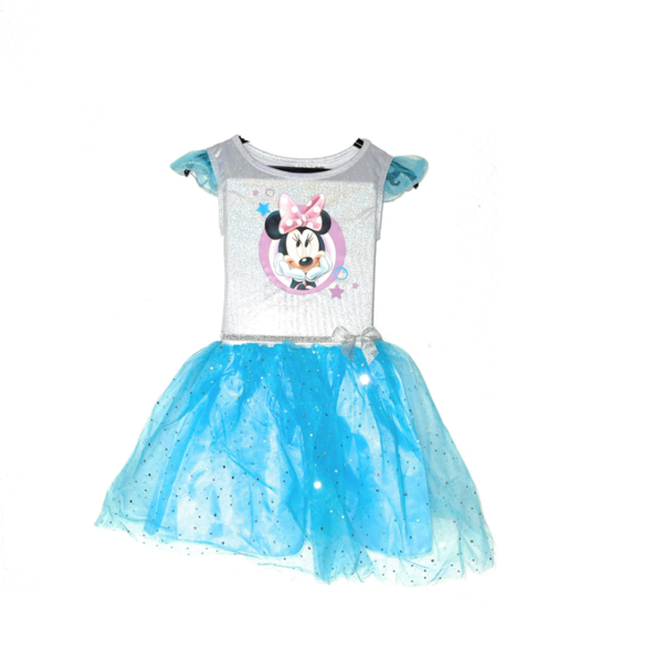 Disney Minnie Maus Mädchen Sommerkleid Kleid mit Tüll und Glitzer Gr. 104-134
