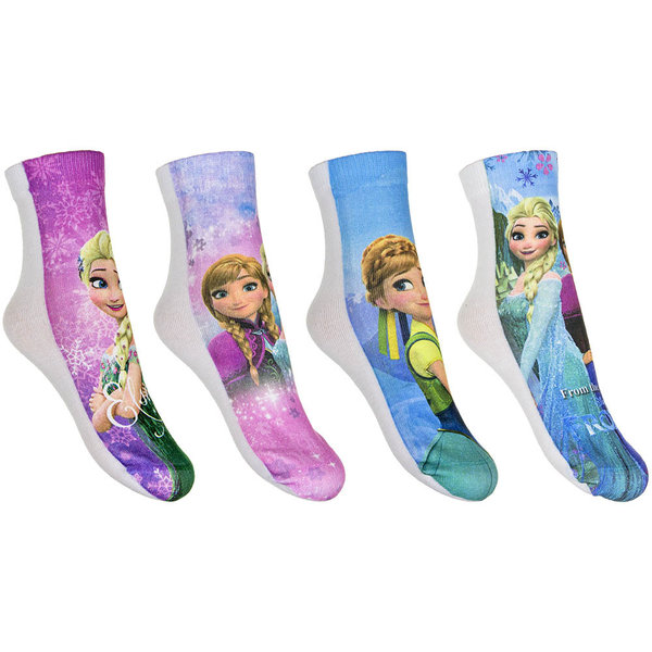 2 Paar Socken Disney Frozen - Die Eiskönigin Mädchen Anna & Elsa, Gr. 23-26/27-30/31-34