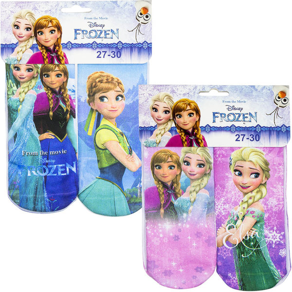 2 Paar Socken Disney Frozen - Die Eiskönigin Mädchen Anna & Elsa, Gr. 23-26/27-30/31-34