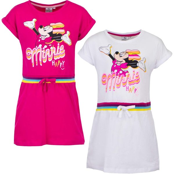 Disney Minnie Maus Mädchen Sommerkleid Gr. 98-128 in Rosa und Weiß