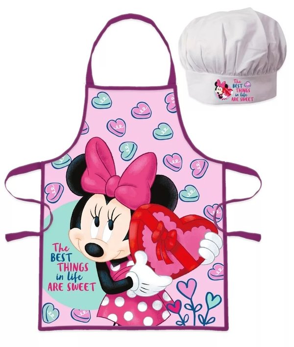 Disney Minnie Maus Mädchen Kinder 2 tlg. Kochset, Schürze + Mütze
