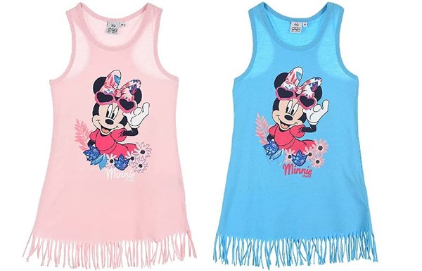 Disney Minnie Maus Mädchen Sommerkleid mit Fransen, ärmellos Gr. 98-128