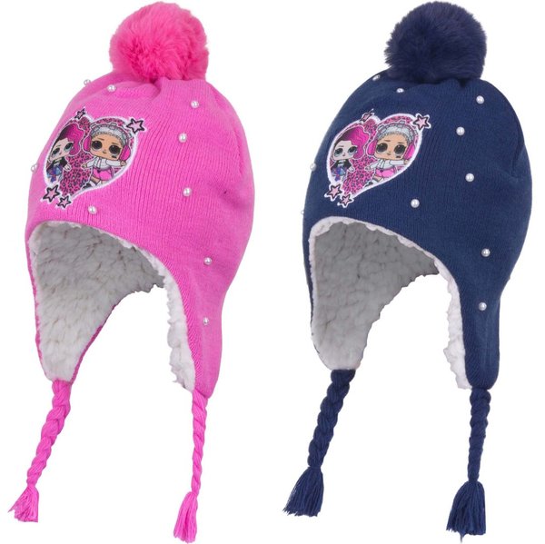 LOL Surprise Mädchen Wintermütze mit Ohrenschutz Rosa oder Blau